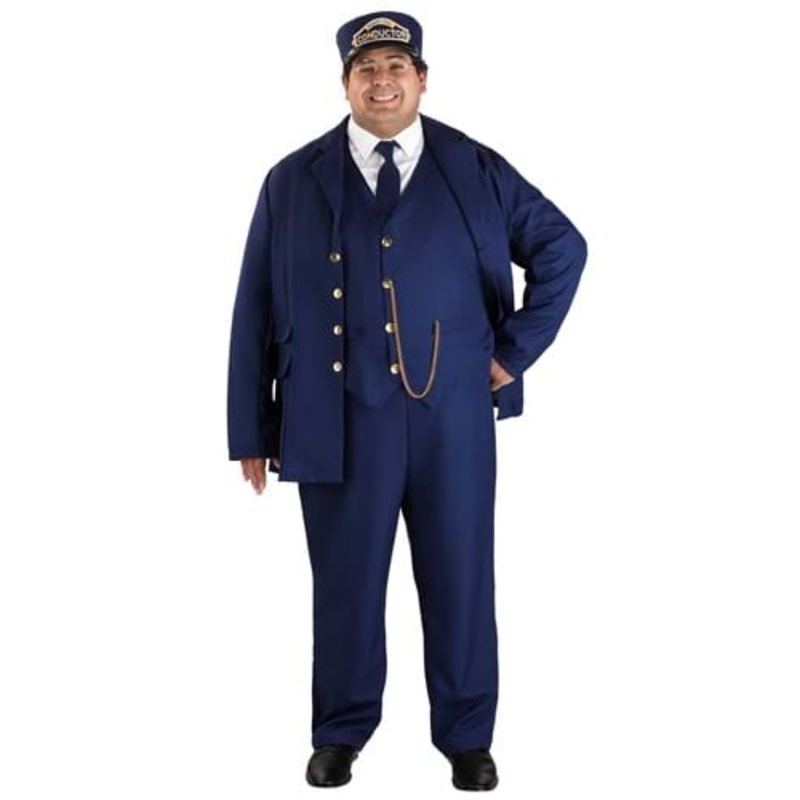 North Pole Train Conductor Plus Size Costume for Men 2X