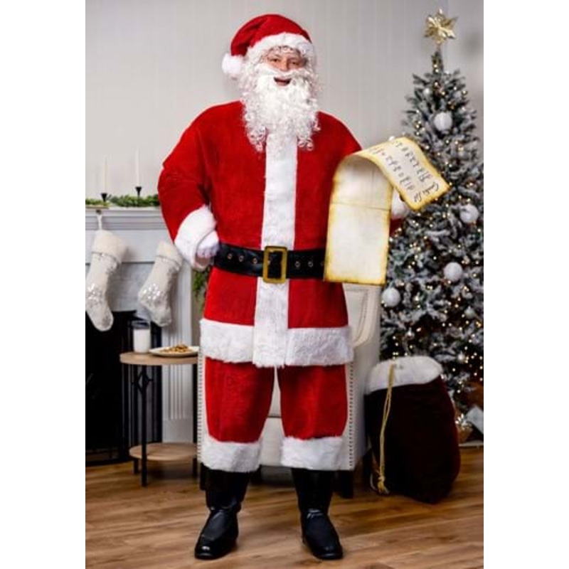 Plus Size Deluxe Red Santa Claus Costume for Men 2X/3X
