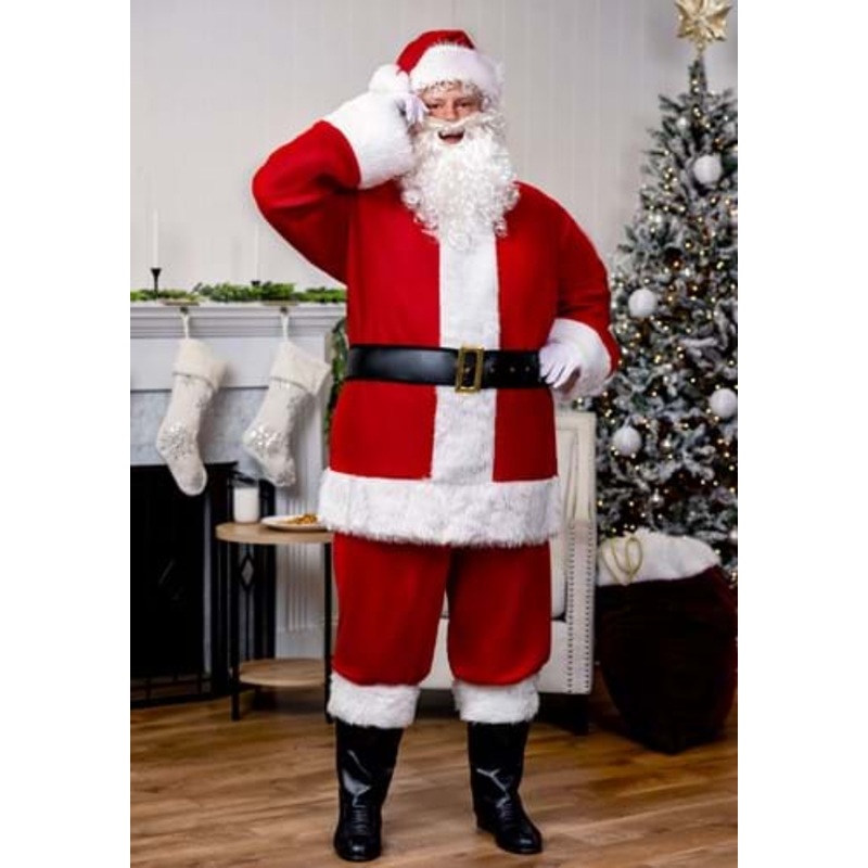 Plus Size Holiday Santa Claus Costume for Men 2X/3X