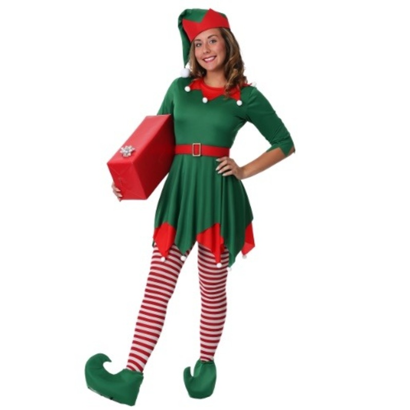 Plus Size Santa's Helper Costume for Women 1X