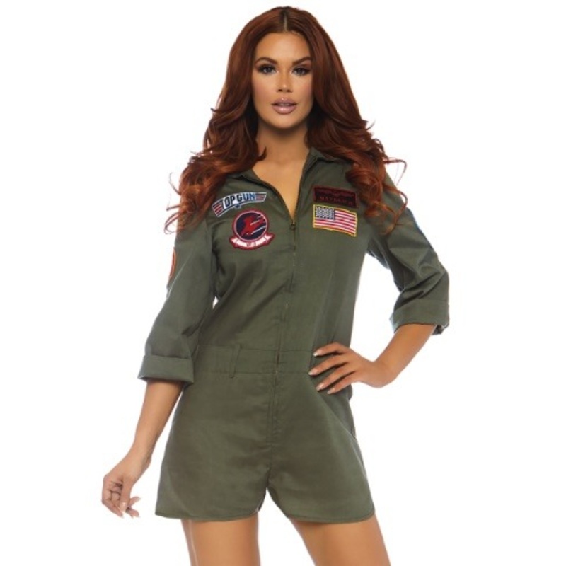 Top Gun Flight Suit Women's Romper Costume X-Large