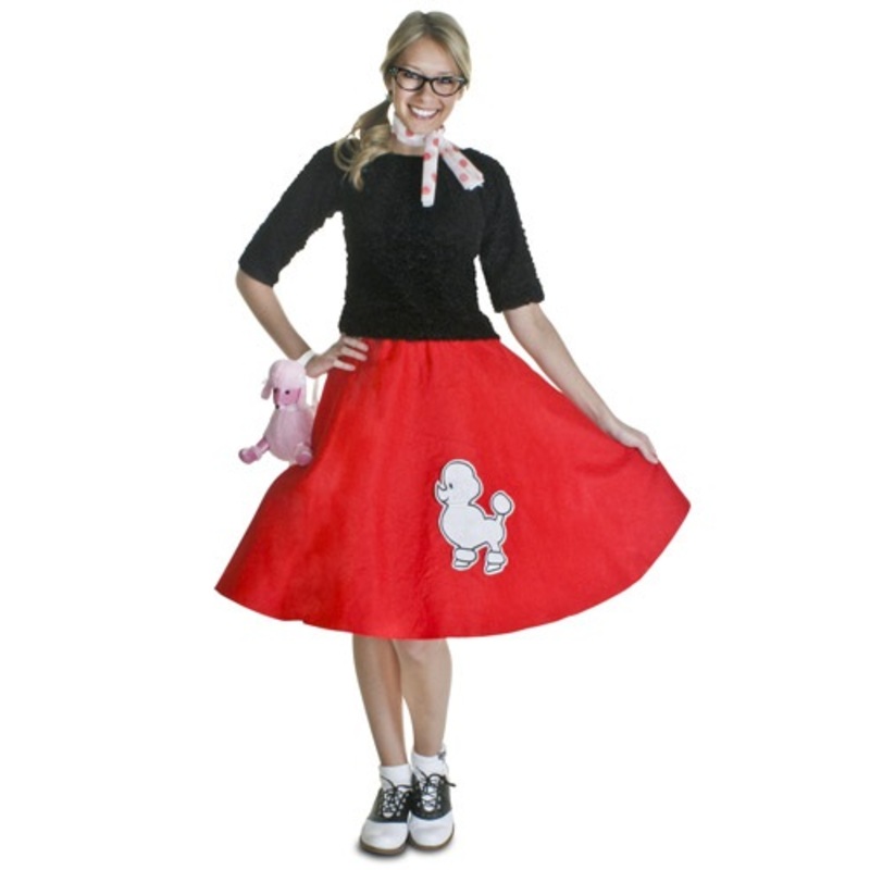 Vintage Red 50's Poodle Skirt for Women Small (4-6)