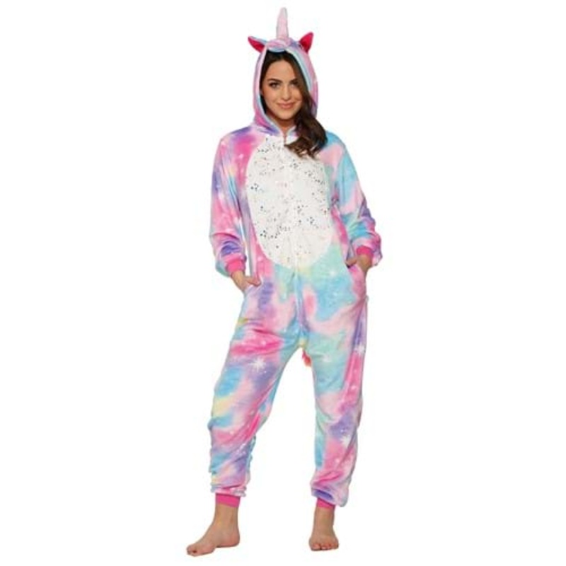 Cotton Candy Galaxy Unicorn Onesie for Adults Medium
