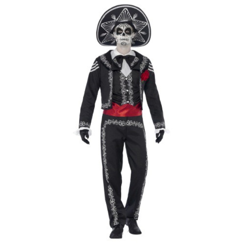 Dia de los Muertos Seor Bones Men's Costume Large