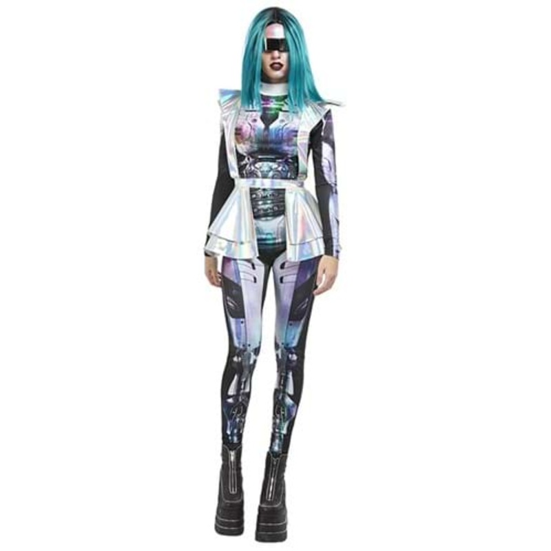 Metallic Cyber Alien Costume for Women Small