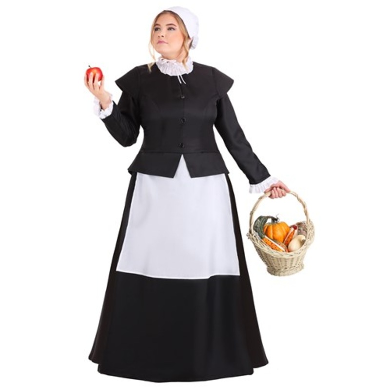 Plus Size Thankful Pilgrim Women's Costume Dress 1X