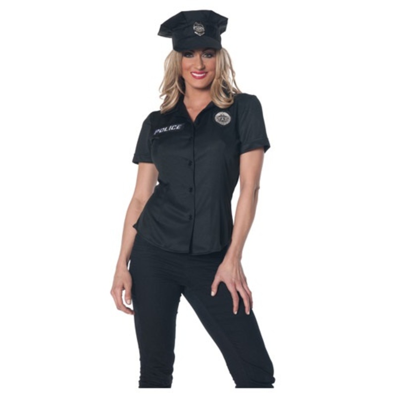 Plus Size Women's Police Costume Shirt 3X