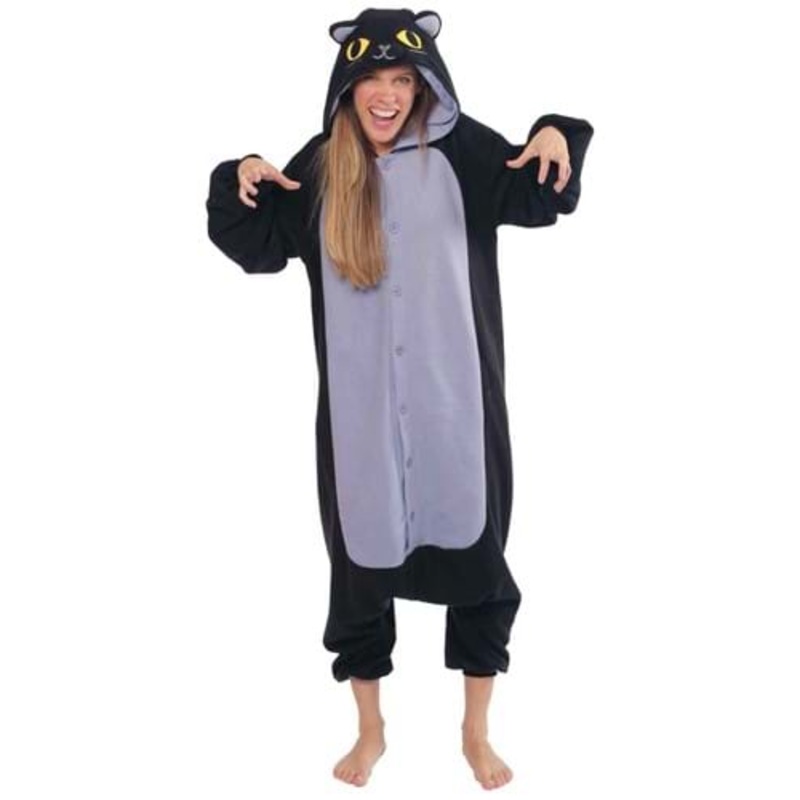 Spooky Black Cat Kigurumi for Adults Standard
