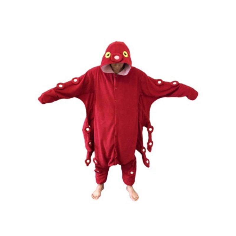 Adult Red Octopus Kigurumi Costume Standard