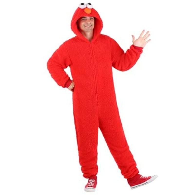 Adult Sesame Street Elmo Sherpa Union Suit Large