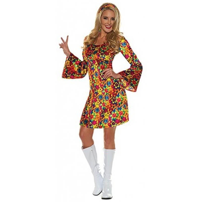 Flower Child Hippie Costume for Women Small