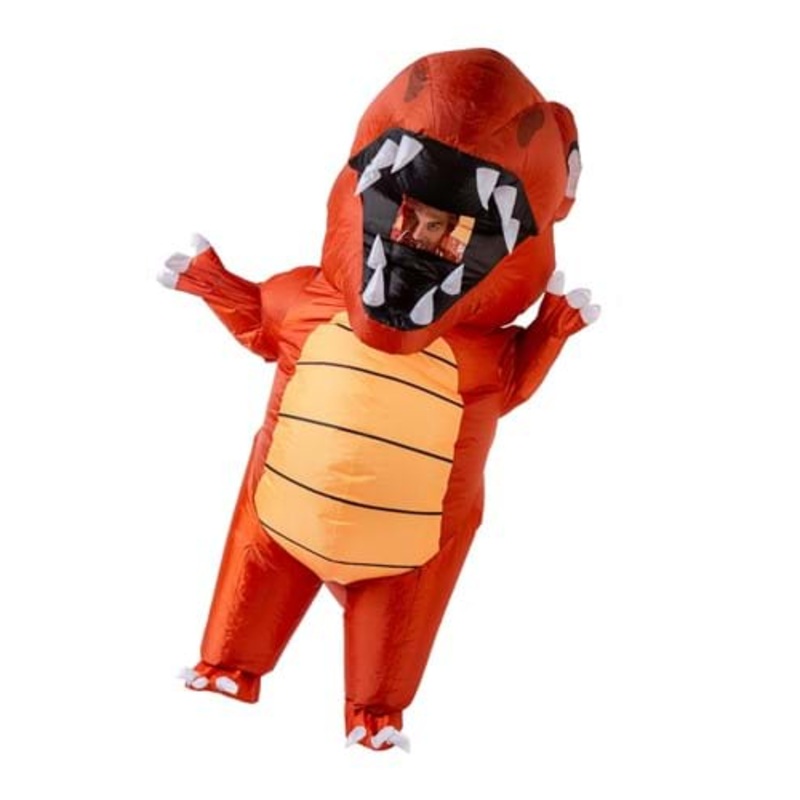 Inflatable Red Dinosaur Costume for Adults Standard
