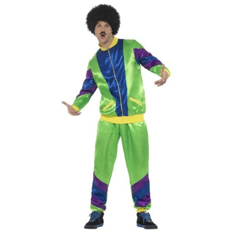 Men's 80s Tracksuit Costume Large