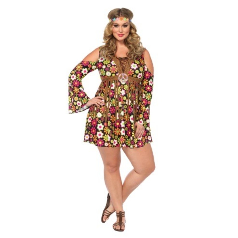 Plus Size Starflower Hippie Costume for Adults 1X/2X