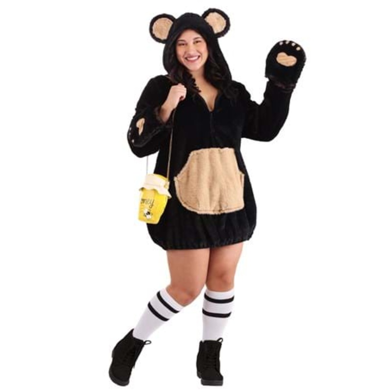 Plus Size Women's Cozy Brown Bear Costume 1X