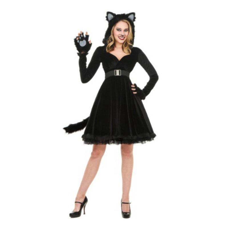 Women Black Cat Skirt Costume Small