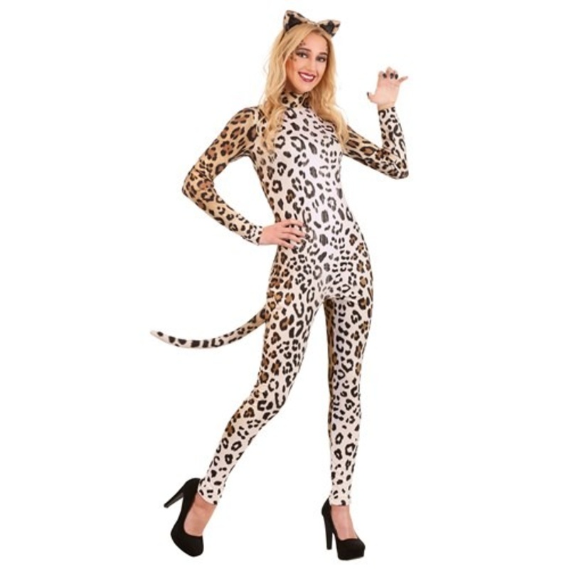 Women's Leopard Catsuit Costume X-Small