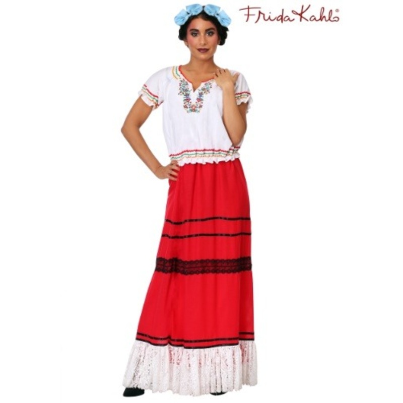 Women's Red Frida Kahlo Costume Small
