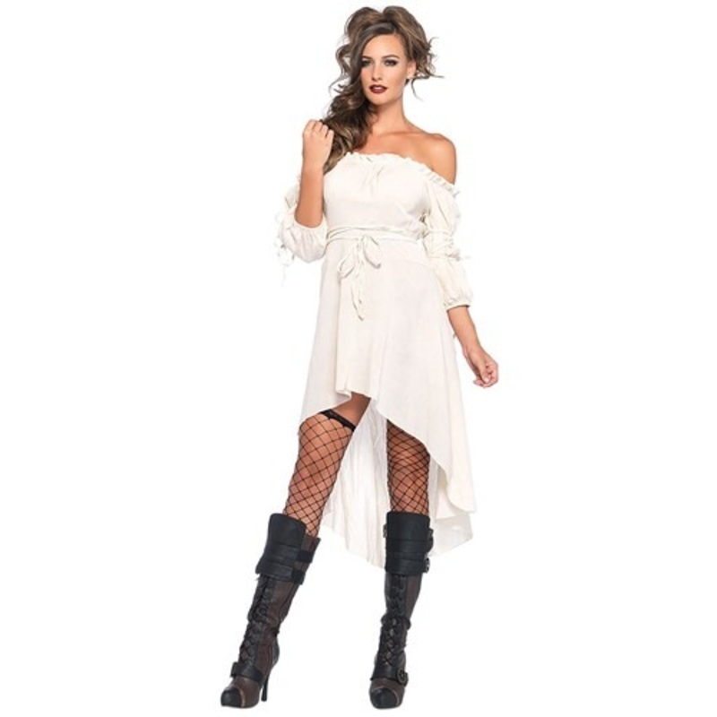 Womens White Pirate Hi-Lo Dress Costume X-Large