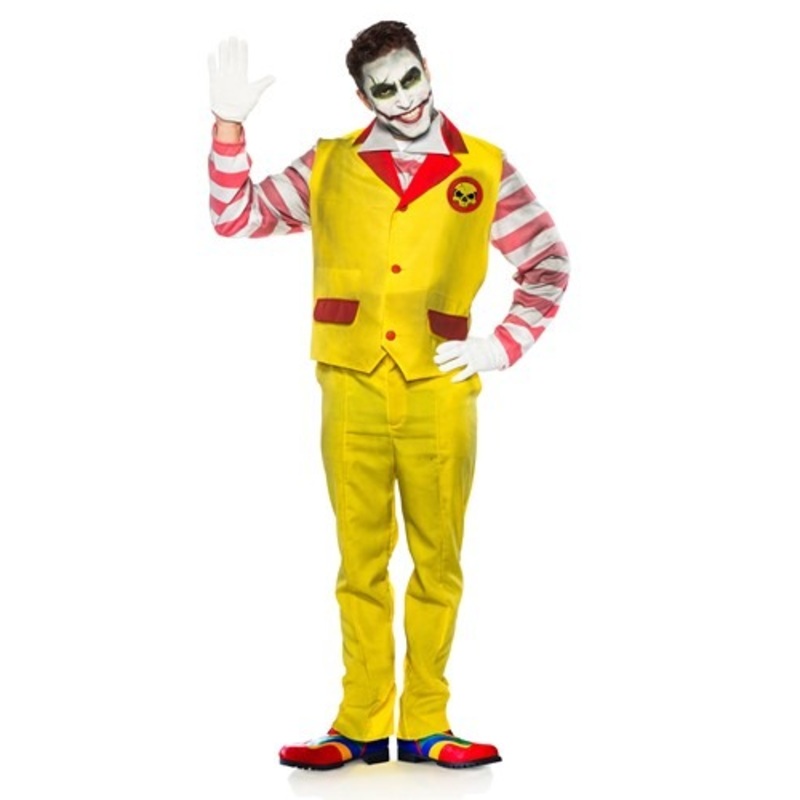 Evil Fast Food Clown Costume for Men Small/Medium