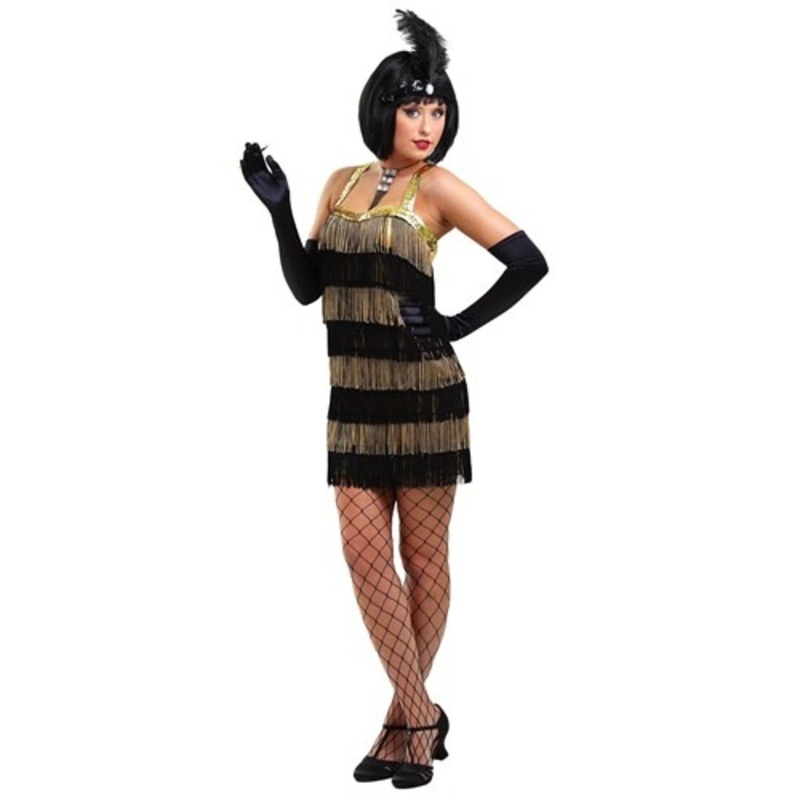 Fringed Gold Flapper Costume Small (6-8)