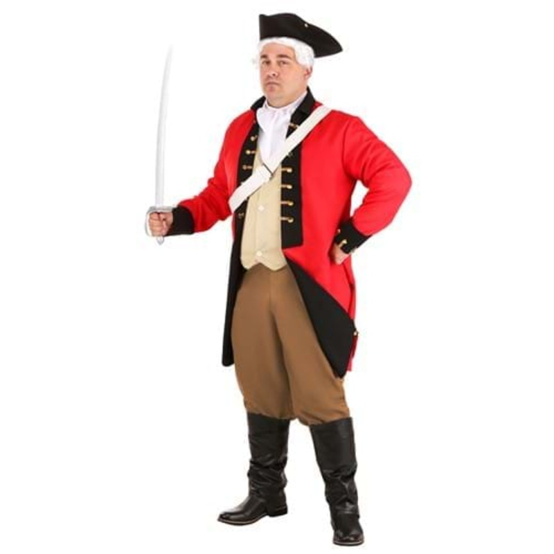 Plus Size Adult British Red Coat Costume 2X