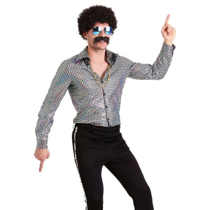 Plus Size Disco Ball Costume Shirt for Men 2X