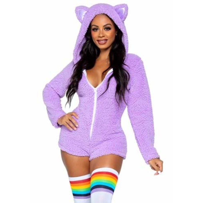 Purple Cuddle Cat Costume for Women Medium