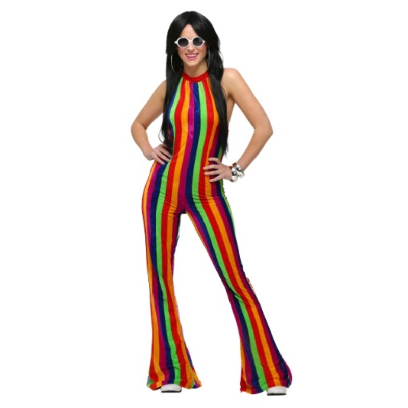 Women's 70's Disco Jumpsuit Costume Medium
