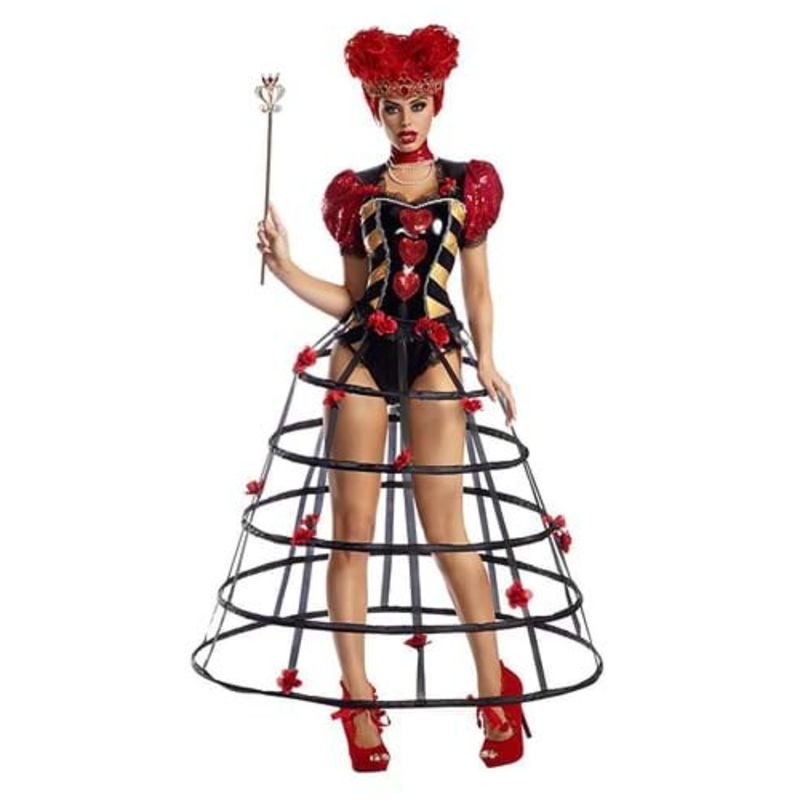 Women's Caged Heart Queen Costume Small