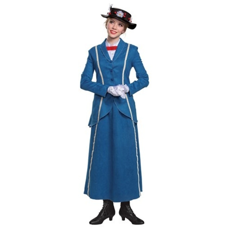 Women's Mary Poppins Blue Coat Costume X-Large