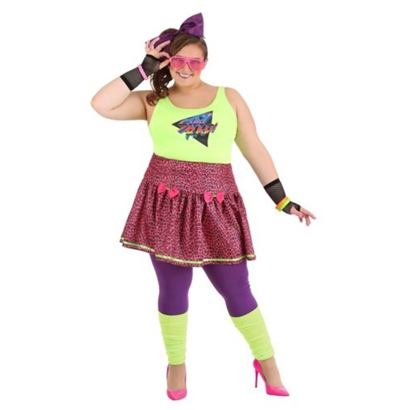 Women's Plus Size 80s Rad Costume 1X