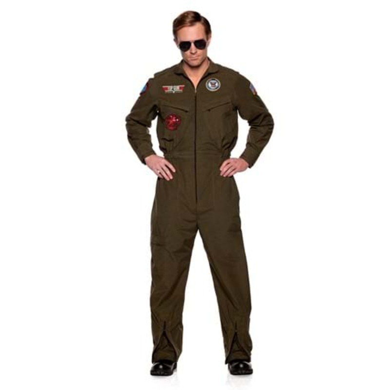 Men's US Navy Top Gun Jumpsuit Costume Standard