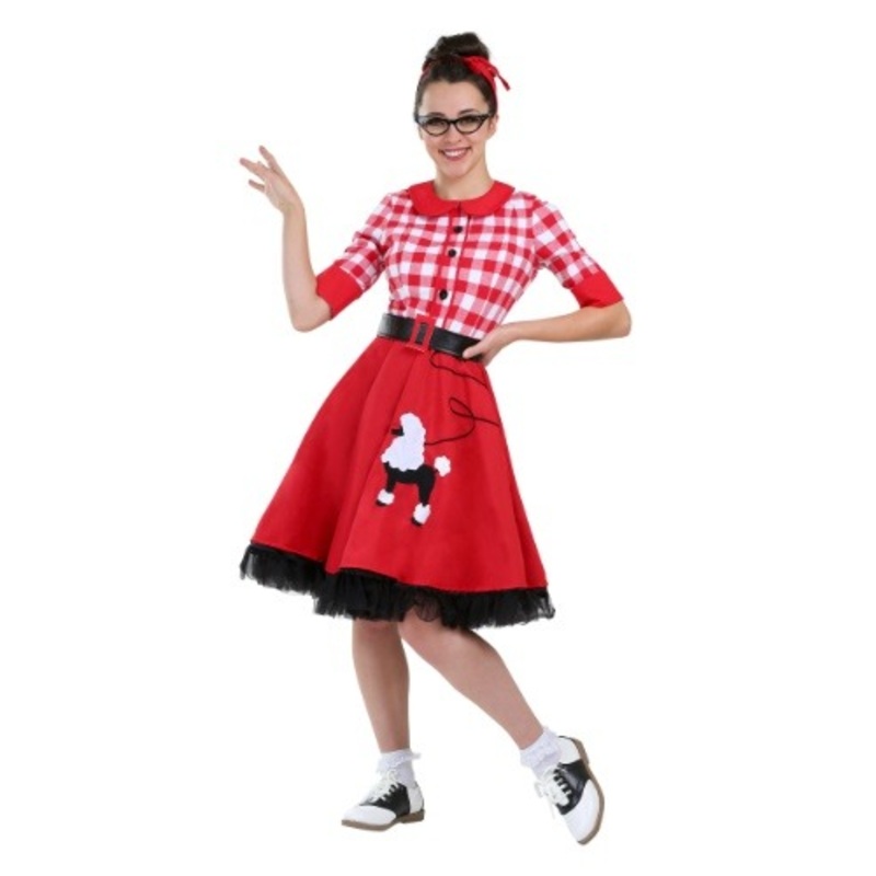 Plus Size 50s Sock Hop Darling Women's Costume Dress 1X