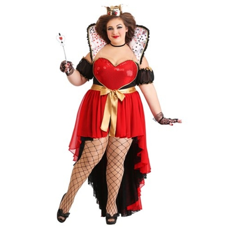 Plus Size Women's Sparkling Queen of Hearts 1X