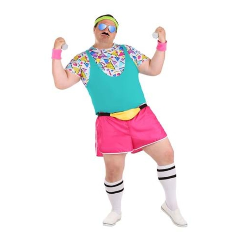 Plus Size Work It Out 80s Costume for Men 2X