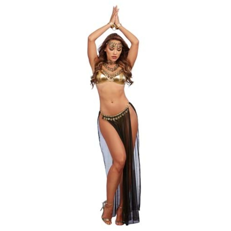 Women's Sexy Gold Lam Belly Dancer Costume Standard
