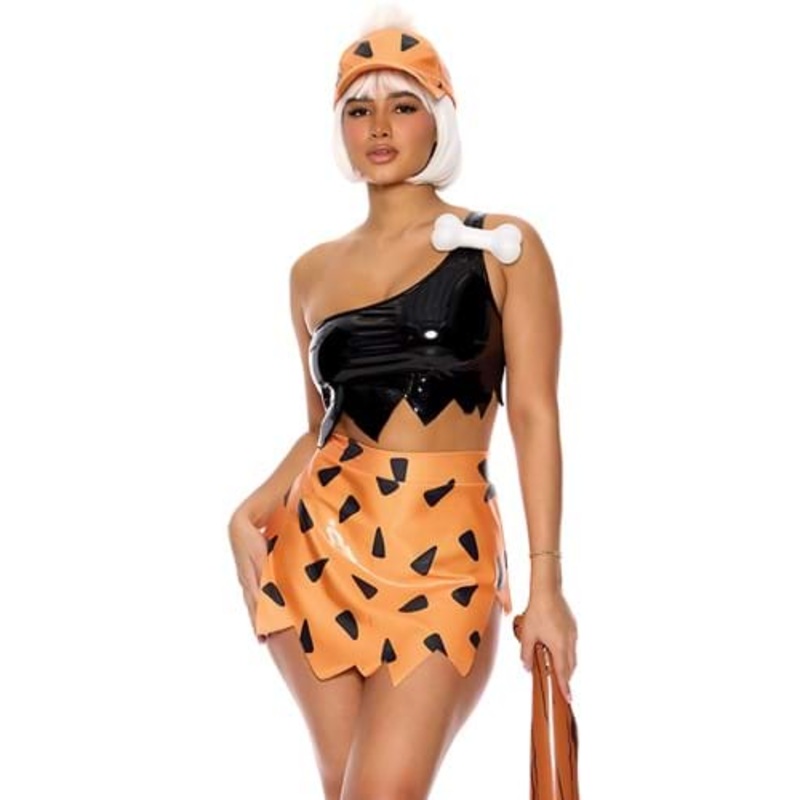 5 Piece Patent BAM! Bedrock Baddie Costume for Women X-Small/Small