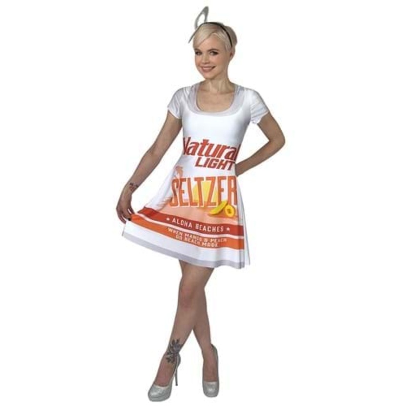 Natural Light Aloha Beaches Seltzer Skater Dress Costume Small/Medium