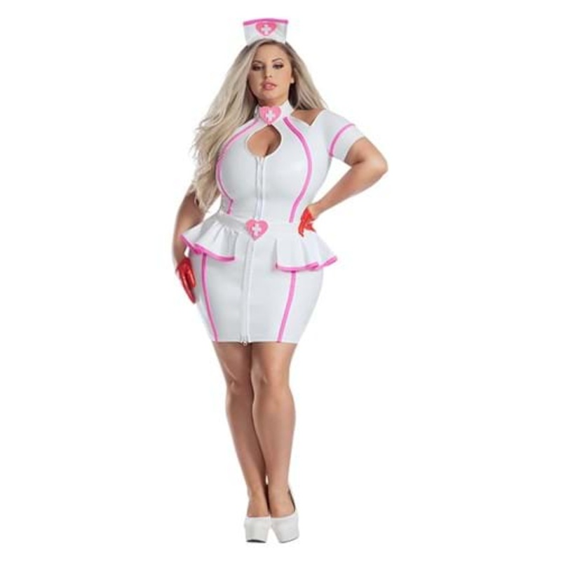 Plus Size Women's Pink Nurse Costume 1X