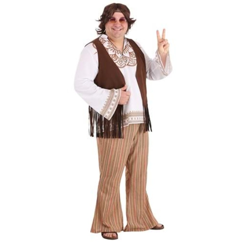 Plus Size Woodstock Hippie Costume for Men 3X