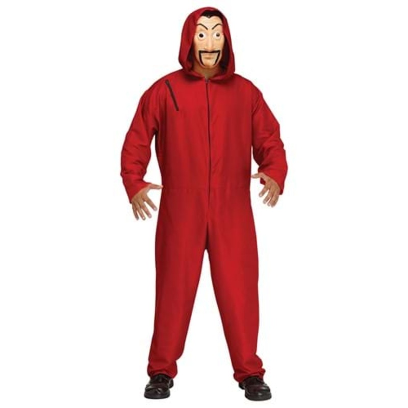 Red Bank Robber Costume for Adults Plus