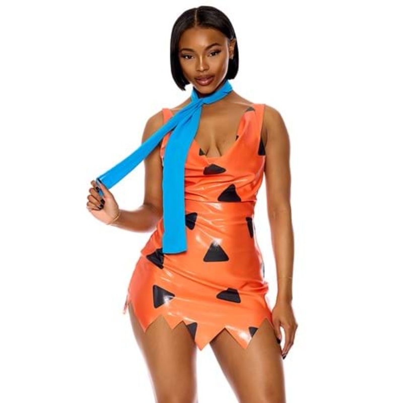 Sexy Bedrock Fred Patent Costume Dress for Women X-Small/Small