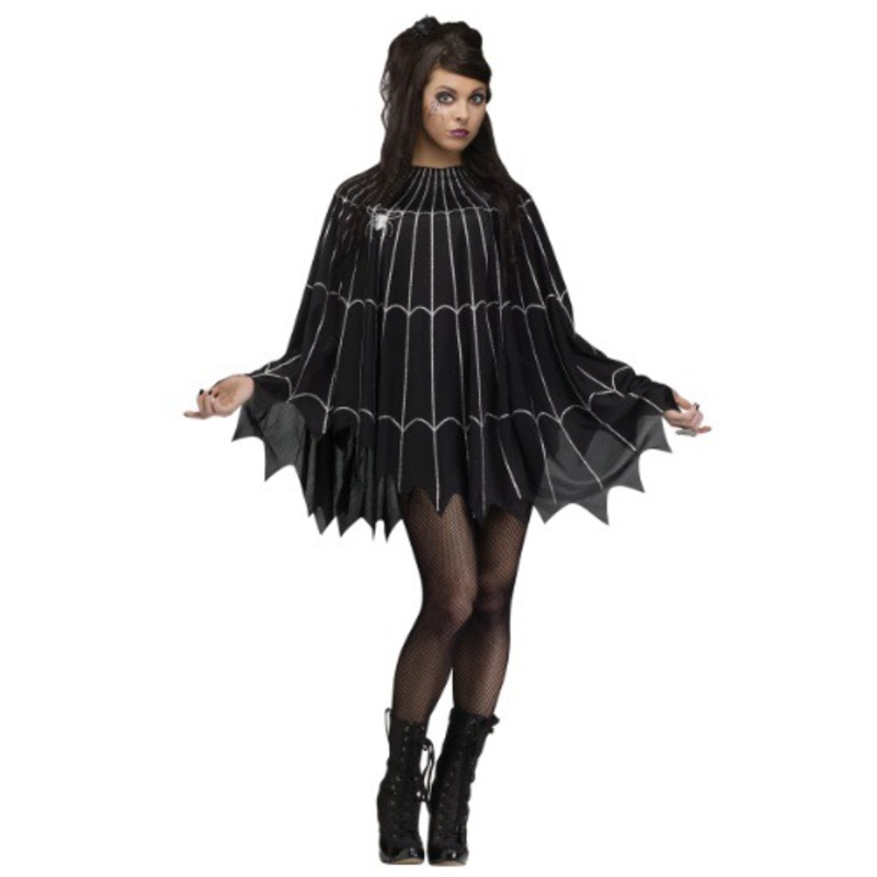 Spider Web Poncho Costume for Adults Standard