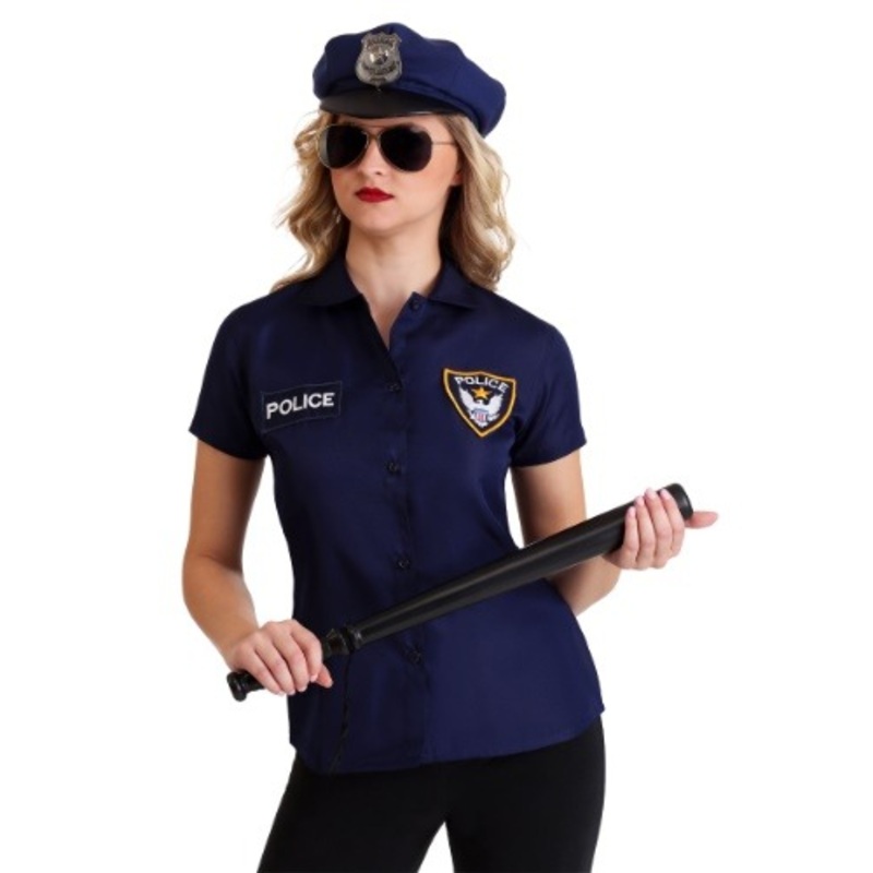 Women's Plus Size Police Shirt Costume View Adult  Standard SizesQuantity