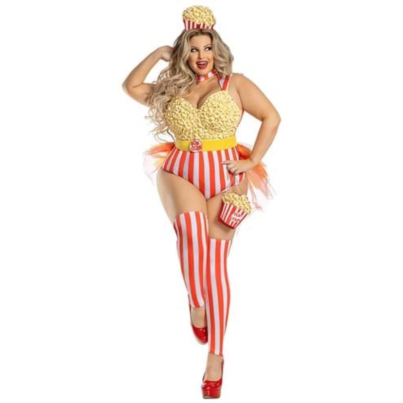 Women's Plus Size Popcorn Babe Costume 1X