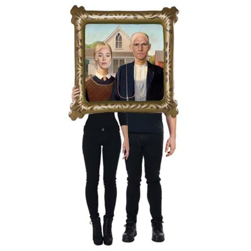American Gothic Farmer Inflatable Painting Couple Costume Standard