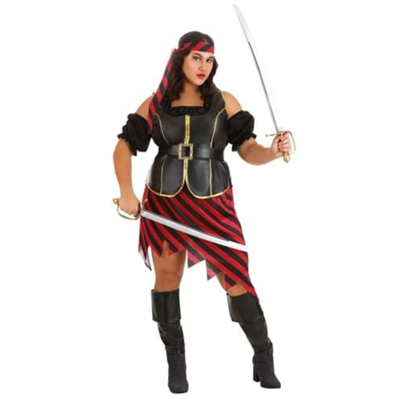 Plus Size Budget Pirate Costume for Women 1X