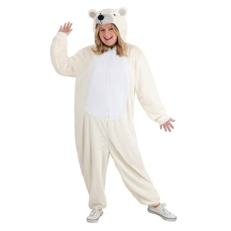Plus Size Polar Bear Costume Onesie for Adults 1X