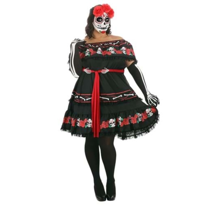 Plus Size Sugar Skull Women's Costume 1X